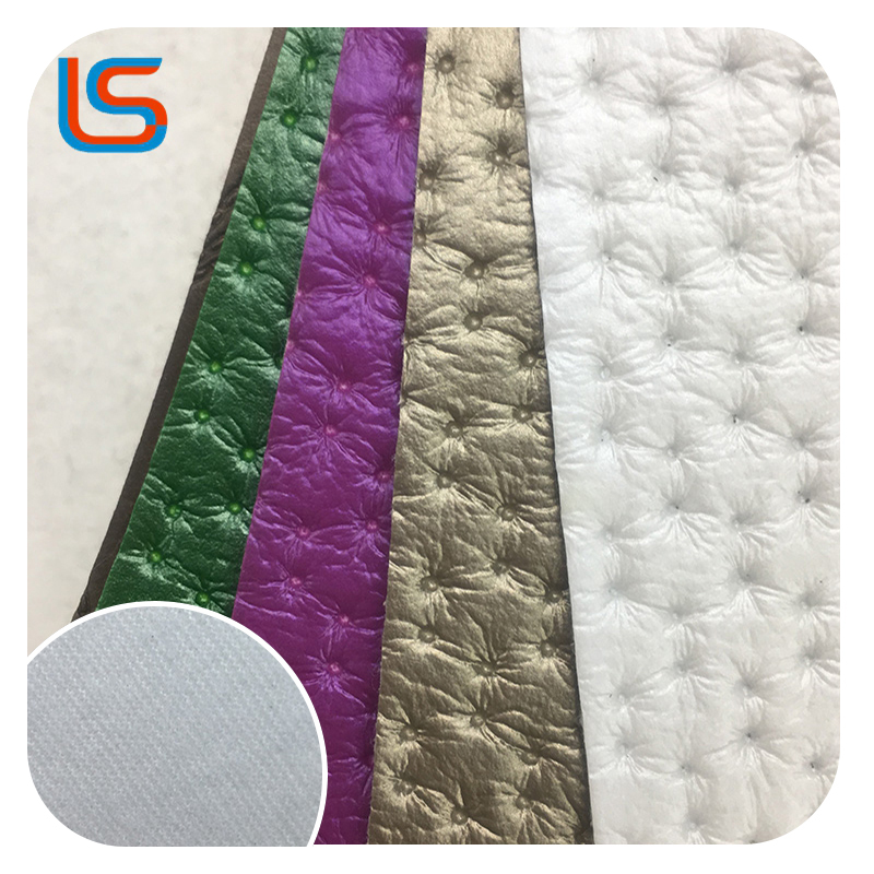 ls00100-101-Soft Pleated Decorative Leather with Iridescent Pearl Colors – Luxe Textured Fabric