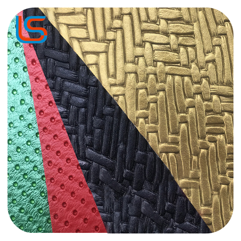 ls00102-103-Pearlescent Gold & Silver Decorative Leather – Woven & Ostrich Embossed Texture