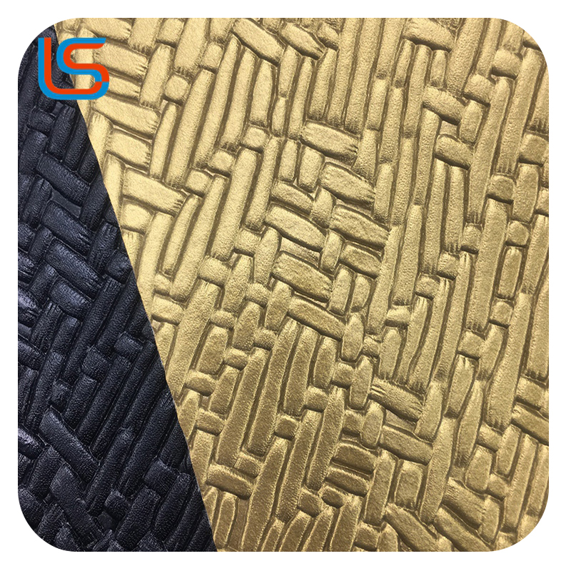 ls00102-103-Pearlescent Gold & Silver Decorative Leather – Woven & Ostrich Embossed Texture