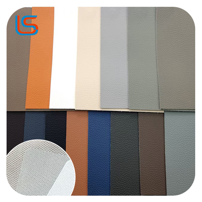 ZL#Z119 0.95MM 6M Wide Automotive Leather with Fish Scale Fabric Backing - Premium PVC, Scratch-Resistant & Flame-Retardant for Car Seats