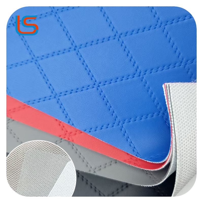 ZL#Z245 0.9MM 6.5M Fish Scale Backing PVC Artificial Leather for Sofa High Elasticity Abrasion Resistant