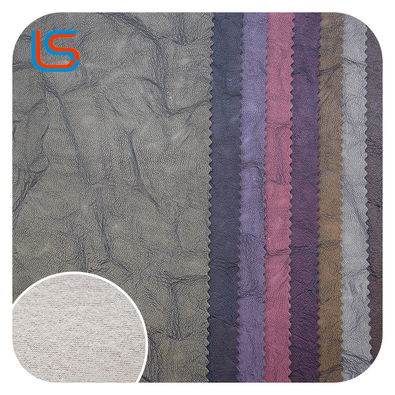 HC#R Aged Effect Decorative Artificial Leather Sofa Soft Panel Fleece Base Retro Texture