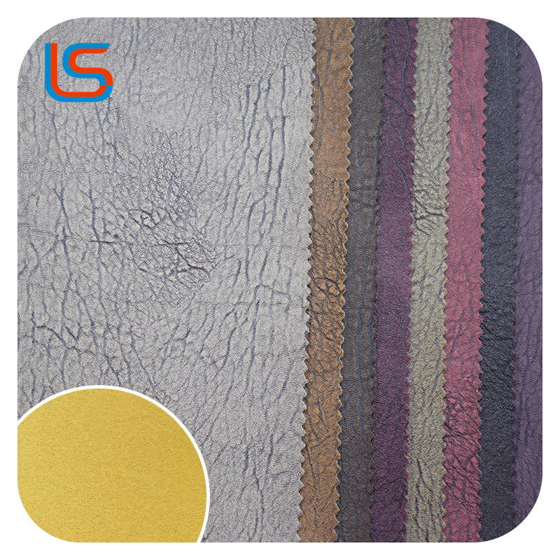 HC#P Distressed Finish Decorative Leather for Sofa Soft Packing Fleece Backed Anti Abrasion