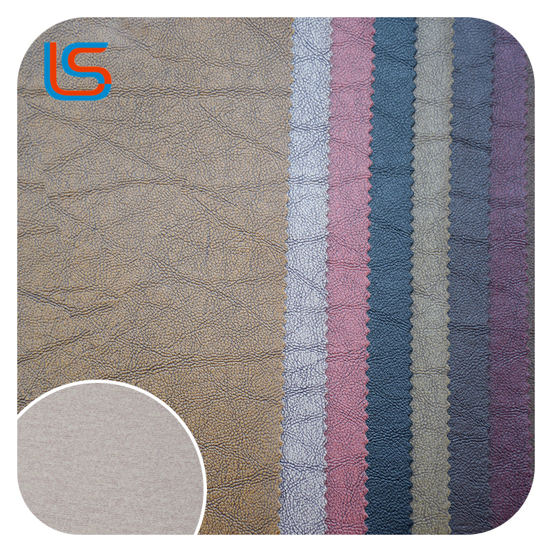 HC#O Aged Surface Decorative Artificial Leather Soft Packing Sofa Fleece Backing Retro Charm