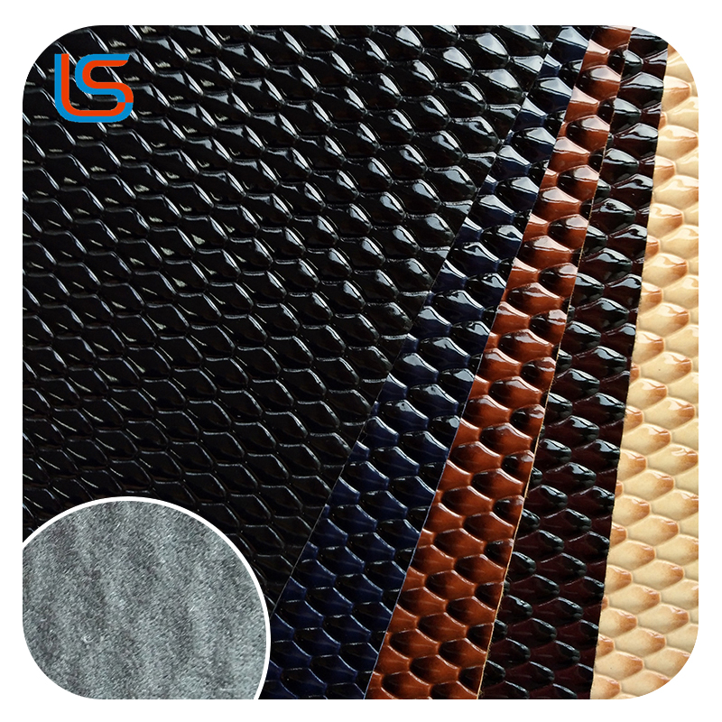 HD#GG001&002-High-Gloss Leather with Non-Woven Backing – Bubble, Snake Scale & Crocodile Textures