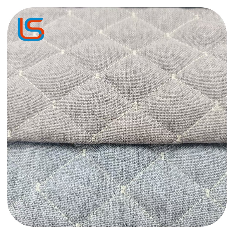 MSBO-8 Linen Filled Velvet Sofa Cover with Embroidery - Anti-Slip Washable Universal Fit for Living Room Home Decor