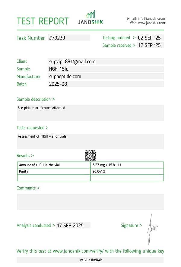 Test Report #79230（HGH 15iu）