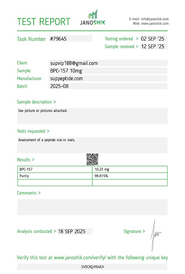 Test Report #79645(BPC 157 10)