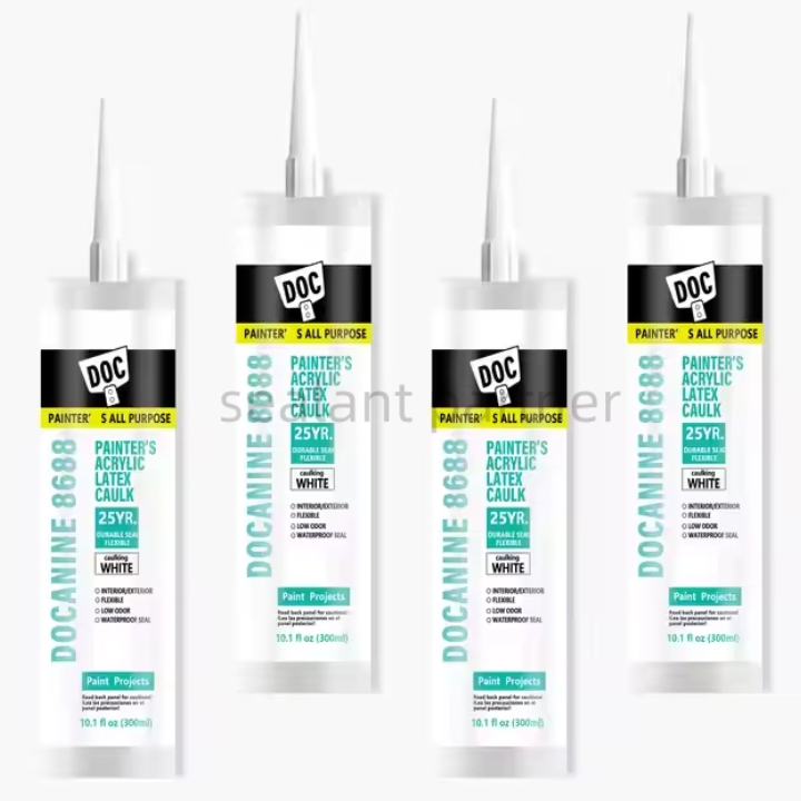 Strong Weather Resistance White Caulking  Adhesives Instant Paintable Mastic 
