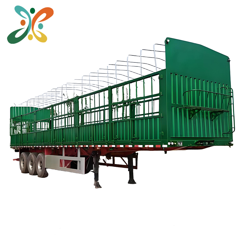Good Quality Fence Cargo Semi Trailer Truck Manufacturers 2 Axles 3 Axles 40 Cubic Meter Semi Truck Trailer for Sale