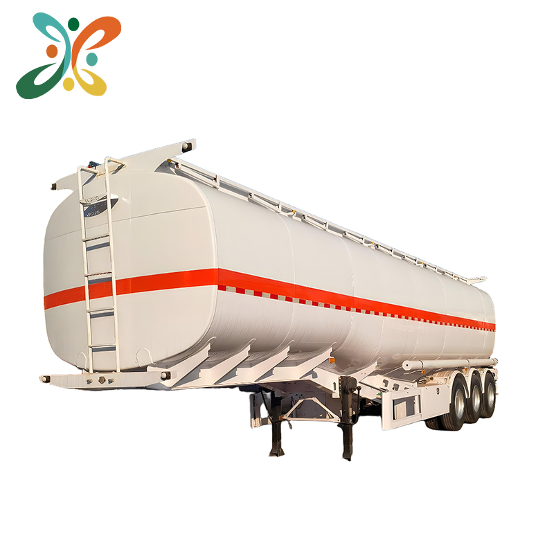 Steel Stainless Steel 45m3 Oil Tank Trailer / 45cbm Fuel Tanker Semi Truck Trailer