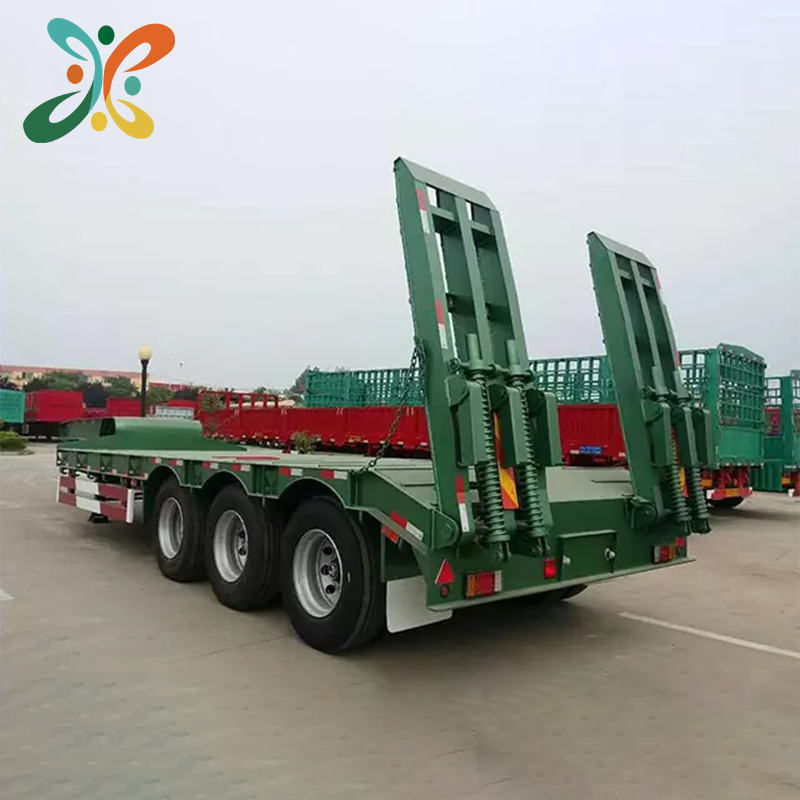 Heavy Duty 3axles Excavator Transport Gooseneck Lowboy Low Loader Bed Lowbed Truck Semi Trailer