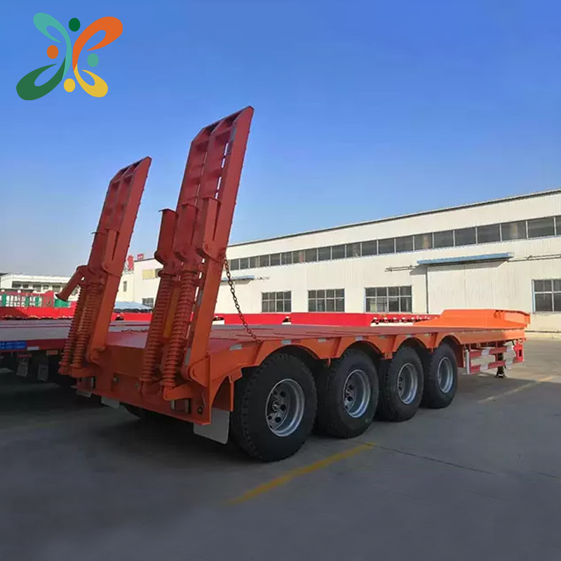 Four Axle 50-80t Low Bed Trailer Low Boy Lowbed Semi Trailer