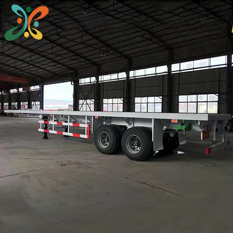 2 Axles 20FT Heavy Duty New Container Flatbed Semi Truck Trailer