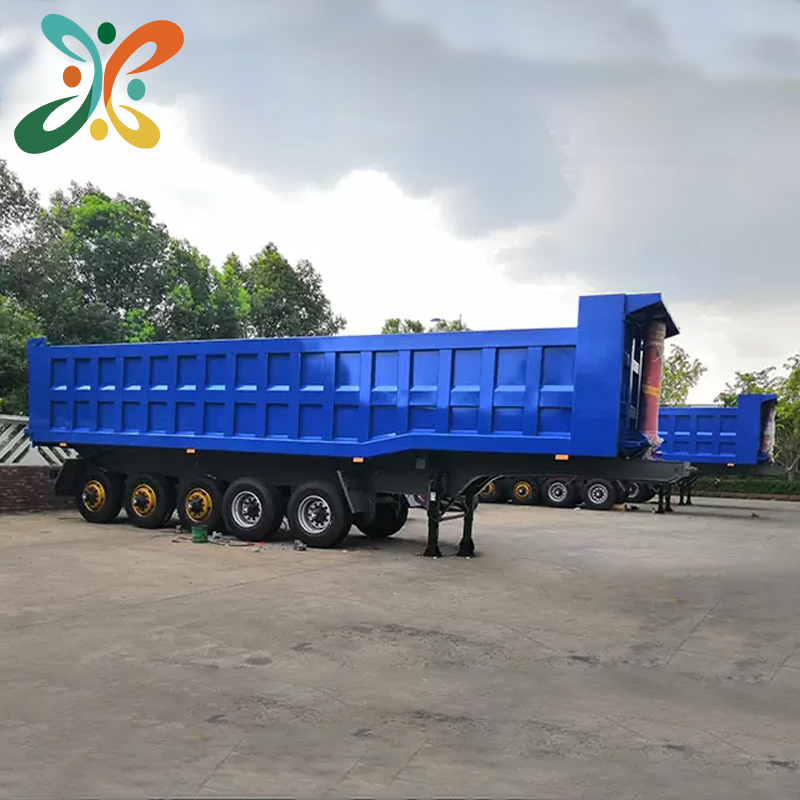 Heavy Duty 25 Tons ~100 Tons Dump Trailer Tipper Trailer Tipping Truck Semi Trailer with 2 Axles ~ 6 Axles