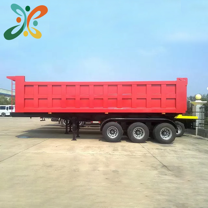 Three Axle Hydraulic Cylinder Dump Trailer, Rear Dumper Truck Trailer