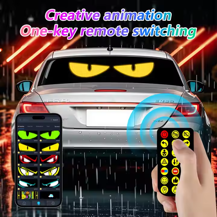 Advertising scrolling programmable LED car signage waterproof material flexible LED display car shop bar application editorial signage
