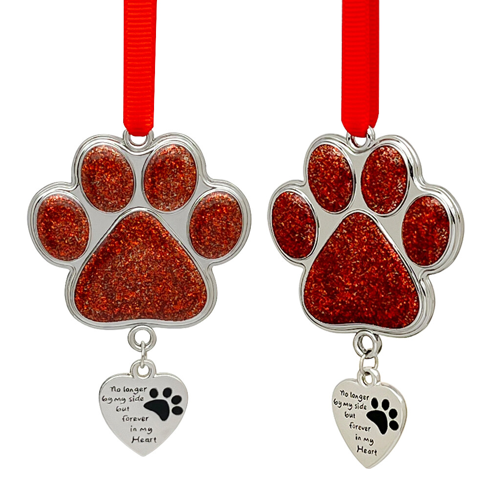 Personalized Pet Memorial Dogs Paw Christmas Ornaments for Christmas Tree