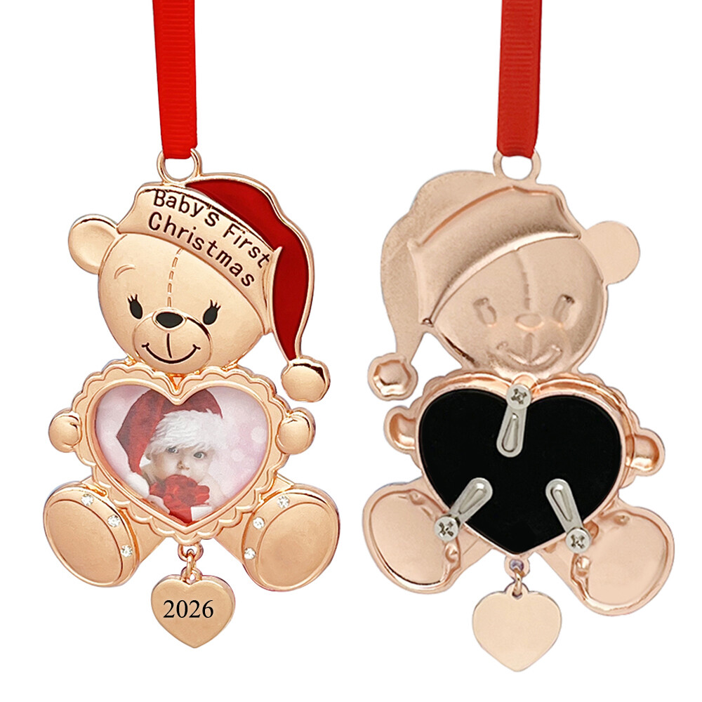 Teddy Bear Baby‘s First Christmas Photo Frame Christmas Ornament