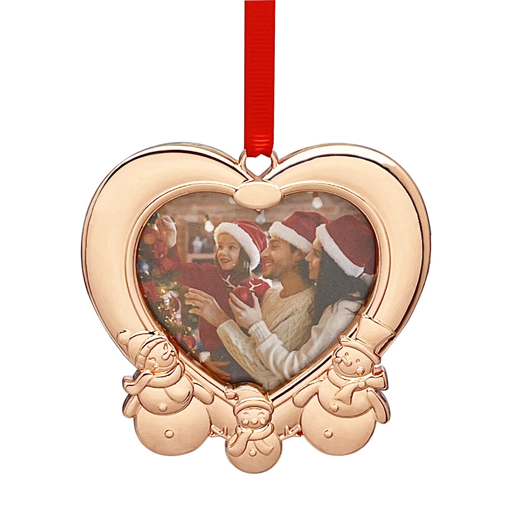 Zinc Alloy Heart Shape Family Photo Frame Ornament Christmas Tree Ornament