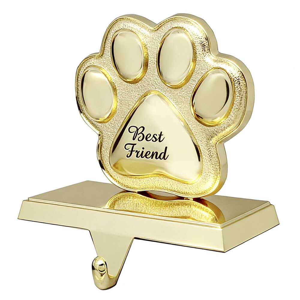 Paw Print Christmas Stocking Holders for Mantle -Stocking Hanger for Fireplace Christmas Stocking Hangers for Mantel Stocking Hooks