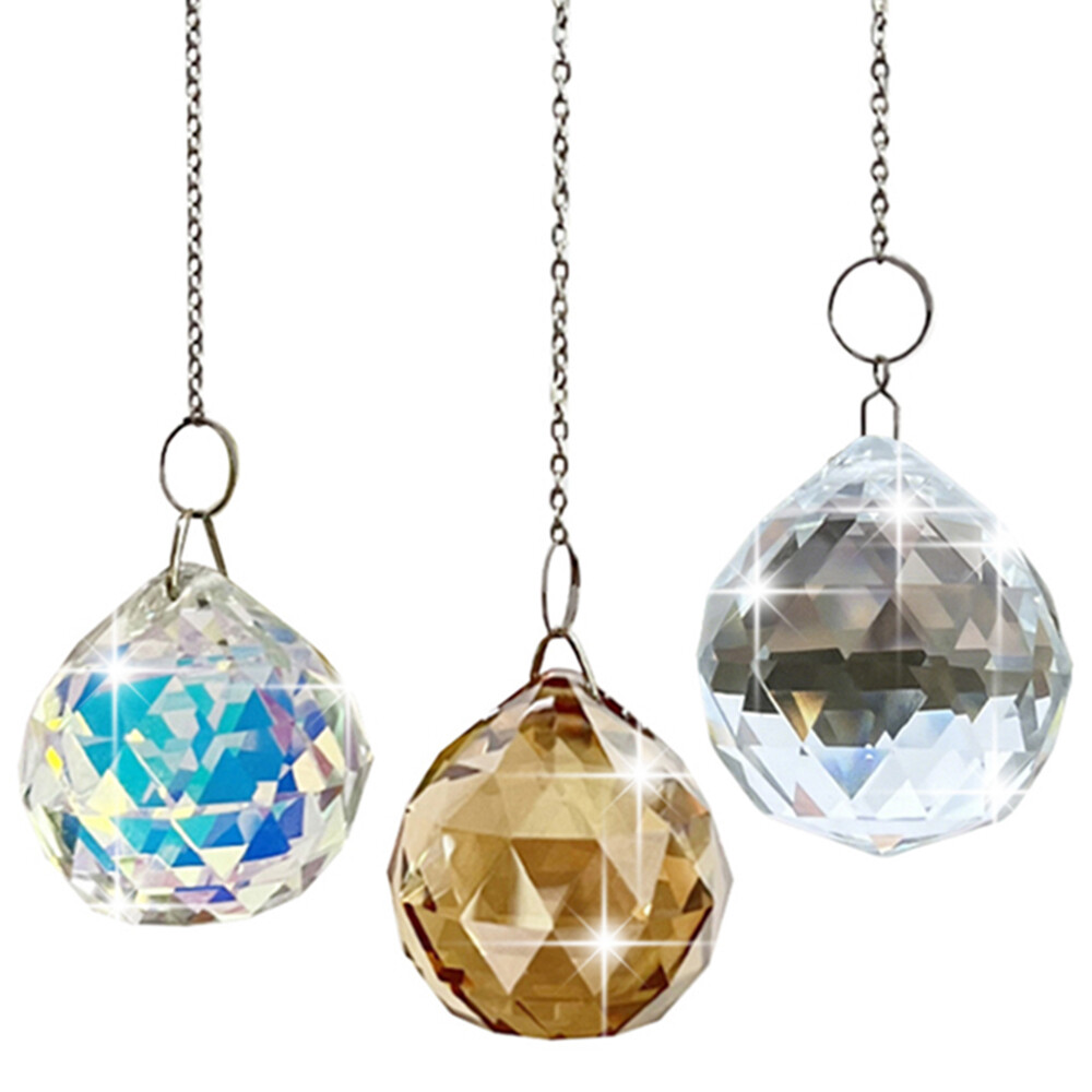 D40mm Crystal Prism Ball Window Suncatcher Rainbow Maker with Chain for Easy Hanging