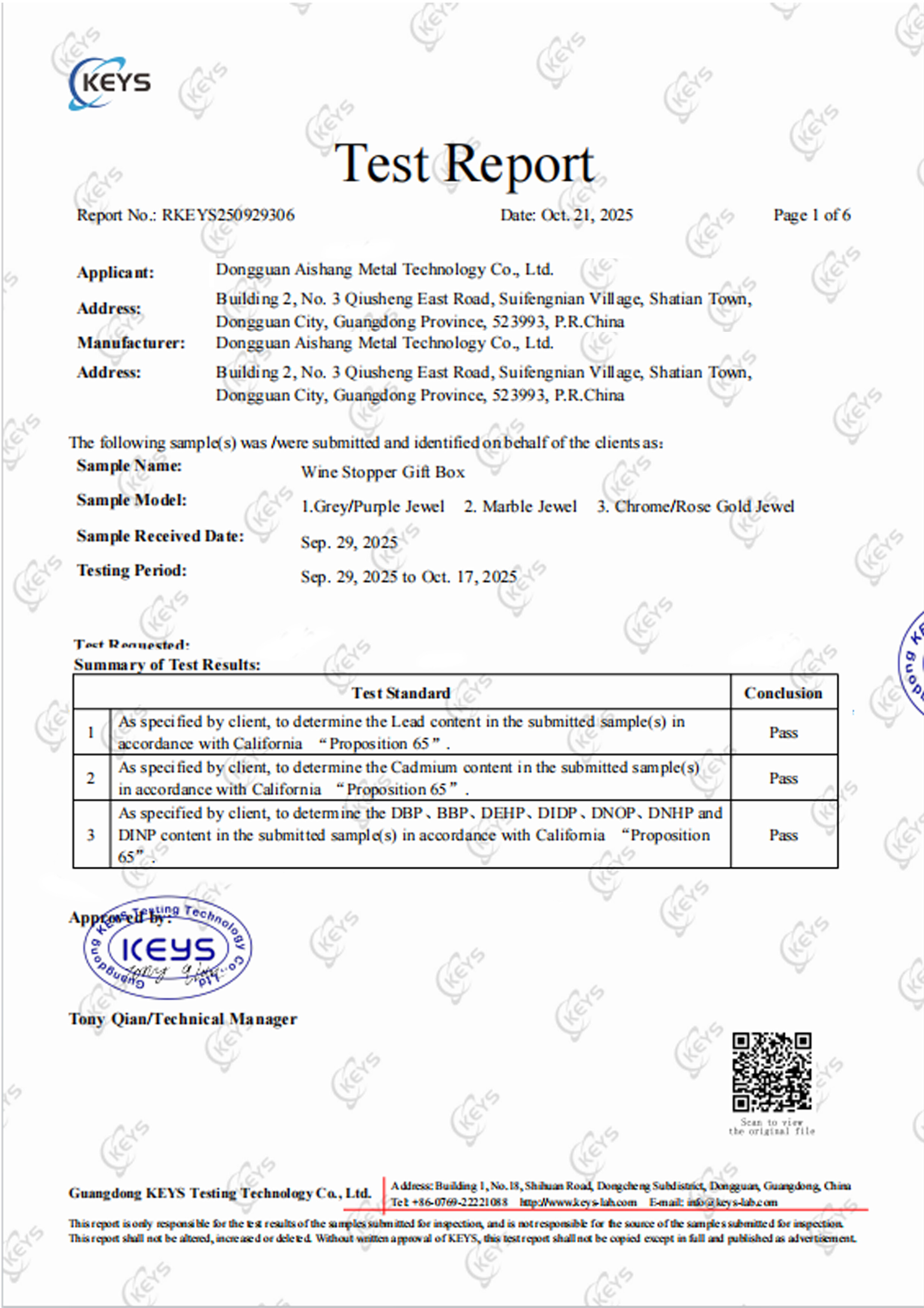 CA65Test Report 2025