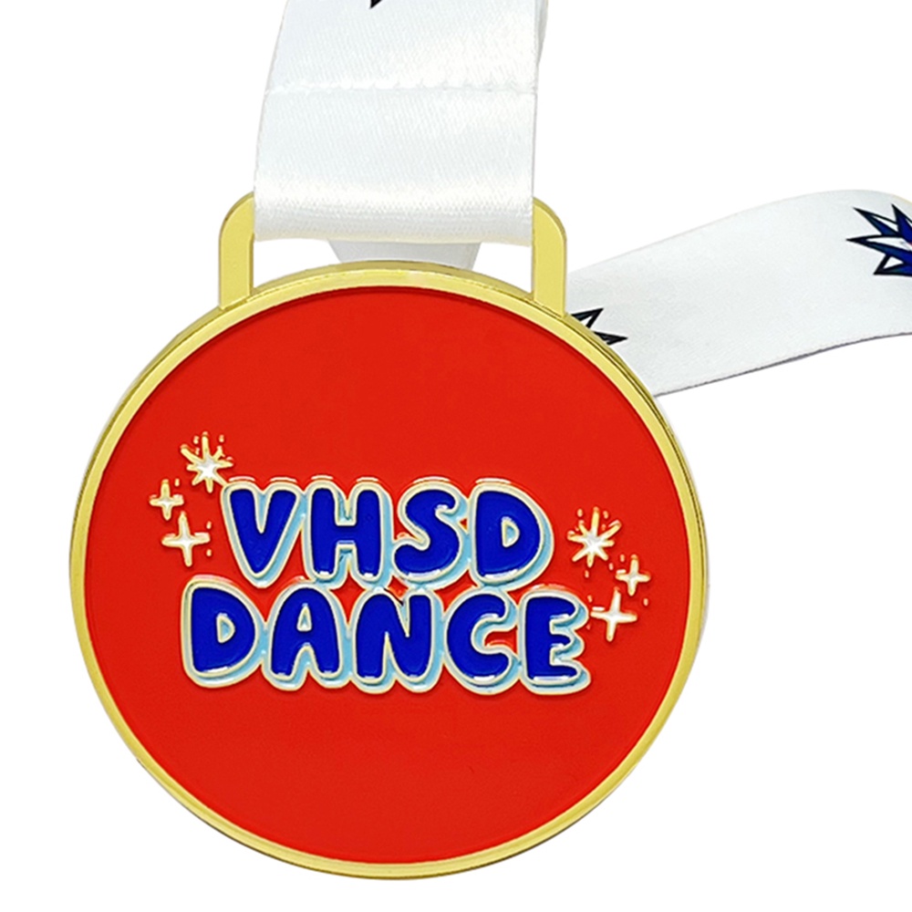 Custom VHSD DANCE Gold Medal – Zinc Alloy Gold Plated | Multi-Color Enamel Design | Dance Competition Award