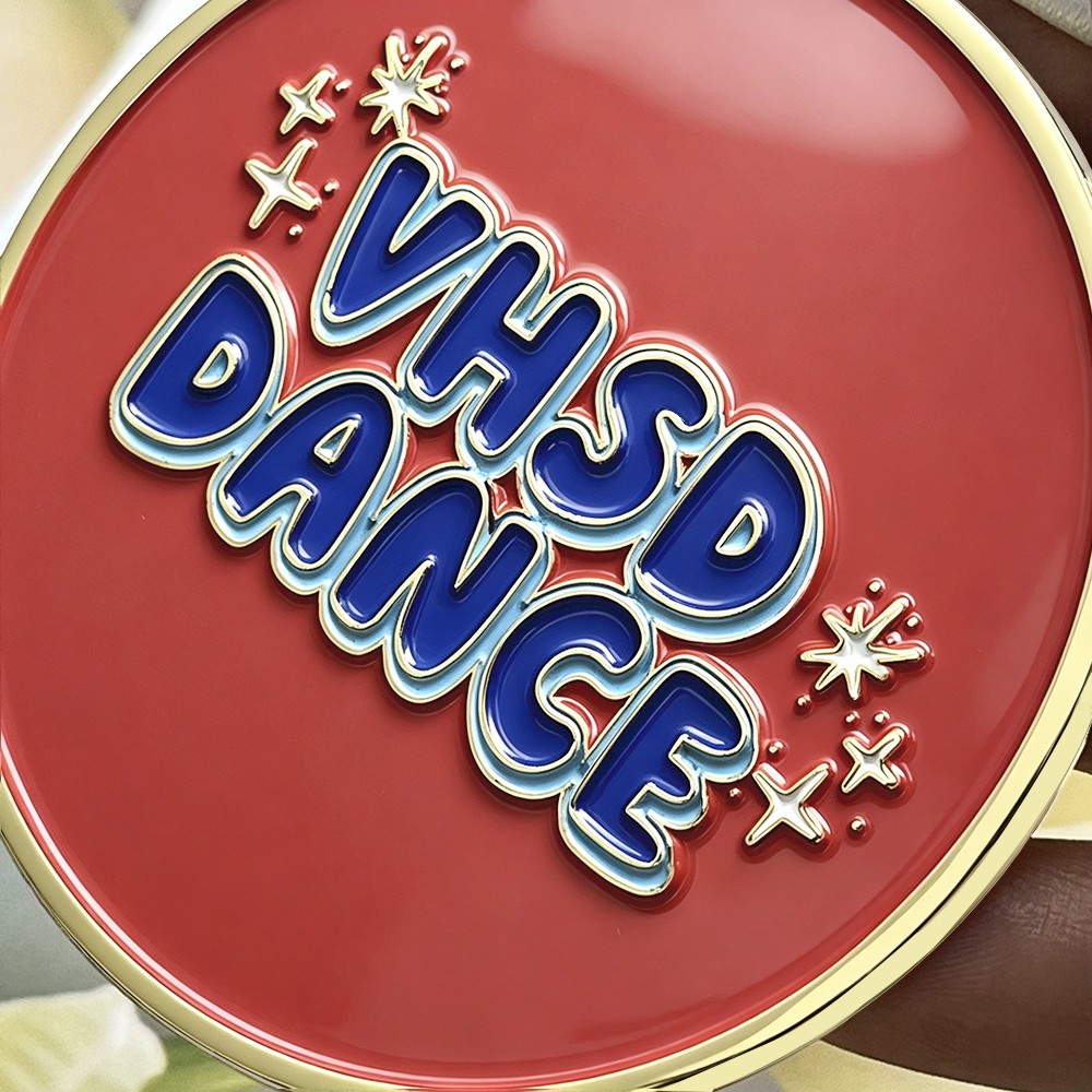 Custom VHSD DANCE Gold Medal – Zinc Alloy Gold Plated | Multi-Color Enamel Design | Dance Competition Award