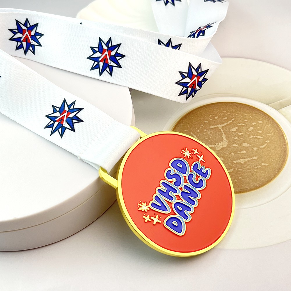 Custom VHSD DANCE Gold Medal – Zinc Alloy Gold Plated | Multi-Color Enamel Design | Dance Competition Award