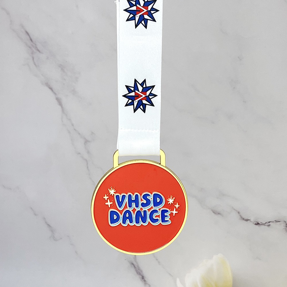 Custom VHSD DANCE Gold Medal – Zinc Alloy Gold Plated | Multi-Color Enamel Design | Dance Competition Award