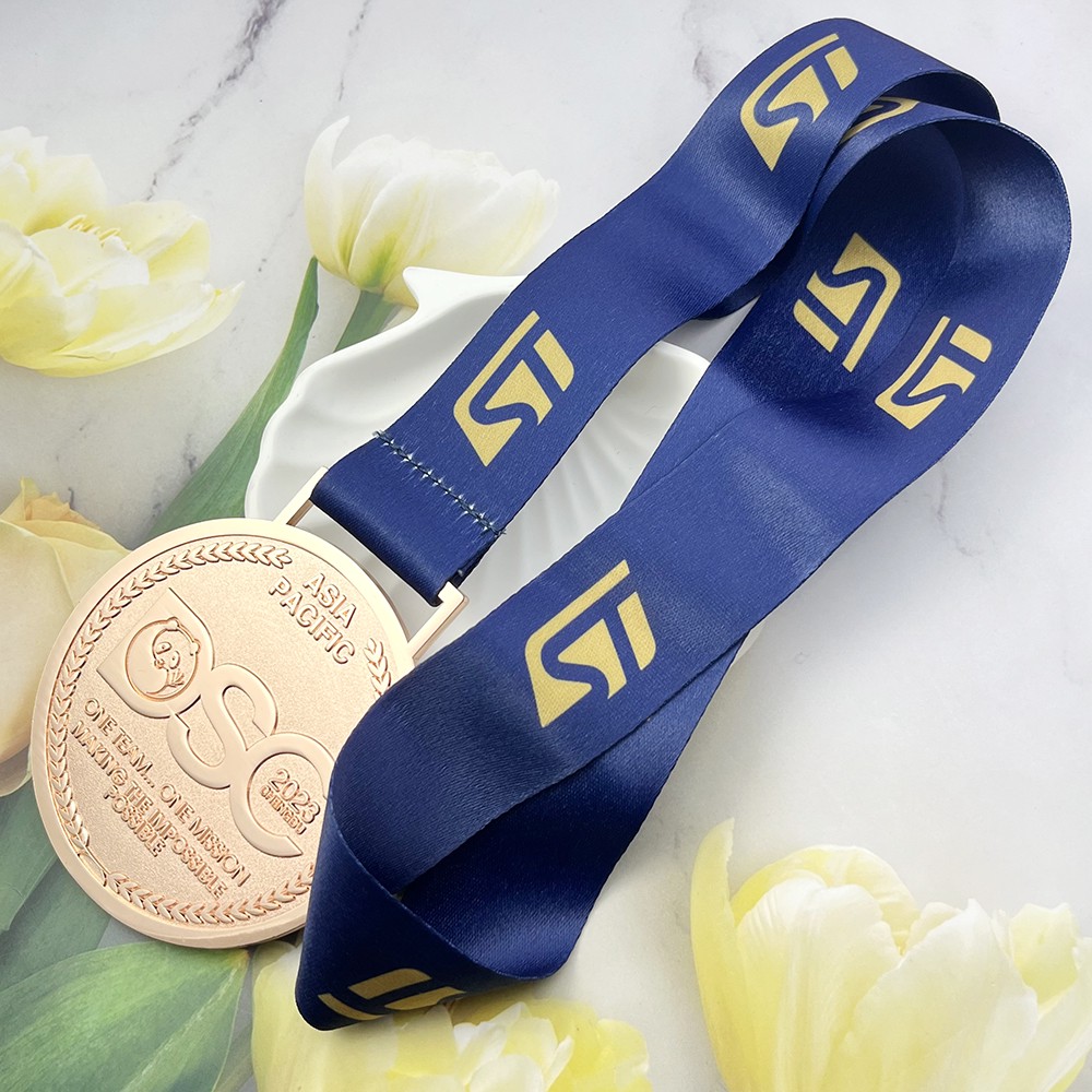 Custom Rose Gold Plated Medal – Zinc Alloy Die-Cast with Raised Text & Logo | Asia Pacific Theme | Corporate Award