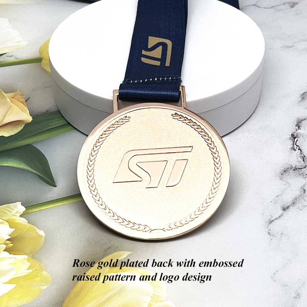 Custom Rose Gold Plated Medal – Zinc Alloy Die-Cast with Raised Text & Logo | Asia Pacific Theme | Corporate Award