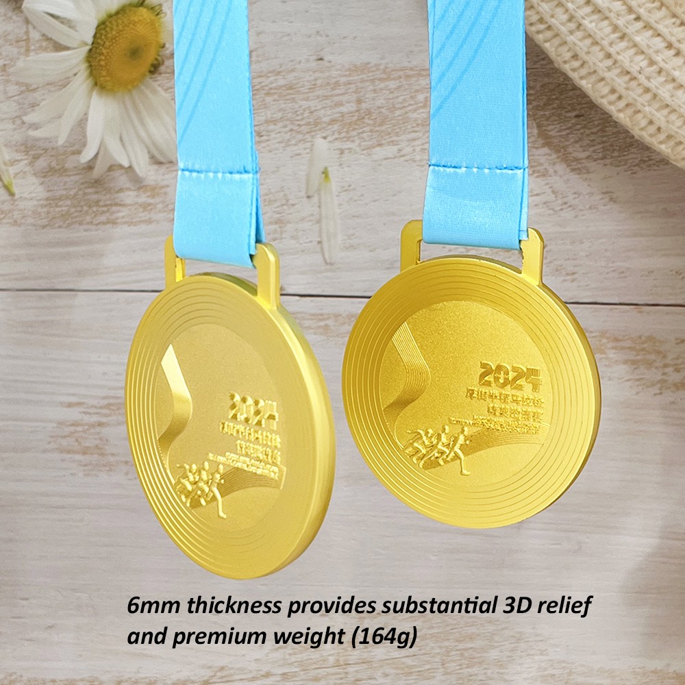 Custom Gold Marathon Finisher Medal – Zinc Alloy Gold Plated | 21.0975km Half Marathon Design | Race Award
