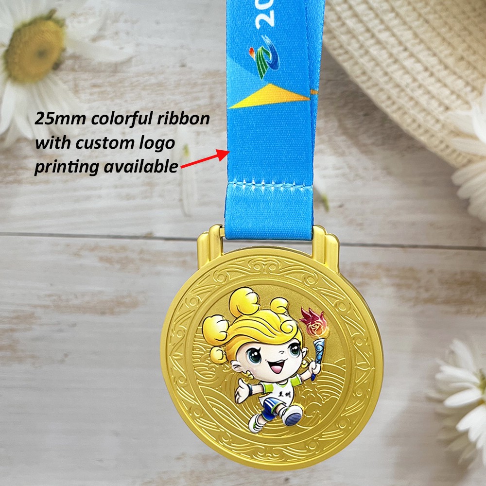 Custom National Fitness Games Gold Medal – Zinc Alloy Gold Plated | UV Printed Character Design | Sports Event Award