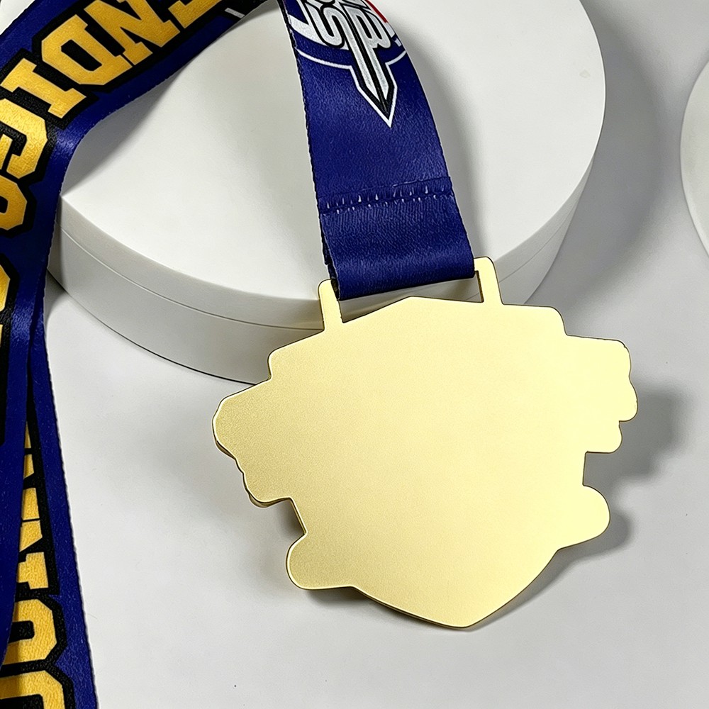 Custom Bendigo Cup Inline Hockey Tournament Medal – Zinc Alloy Gold Plated | Shield Shape with Crossed Hockey Sticks Design | Championship Award