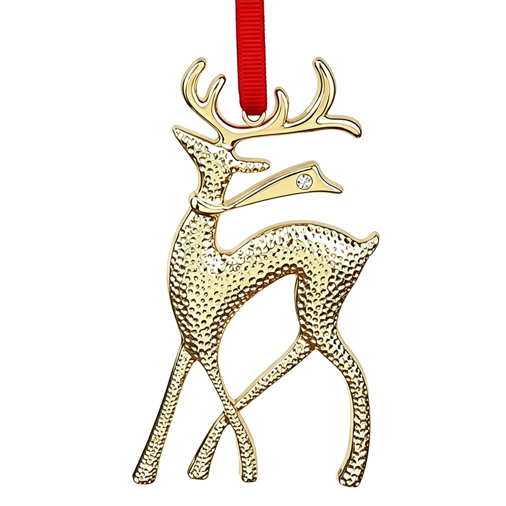 Custom Light Gold Reindeer Christmas Ornament