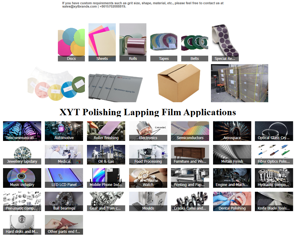 Diamond Lapping Film – Grit Range 60µm to 0.1µm – Precision Polishing for a Variety of Materials