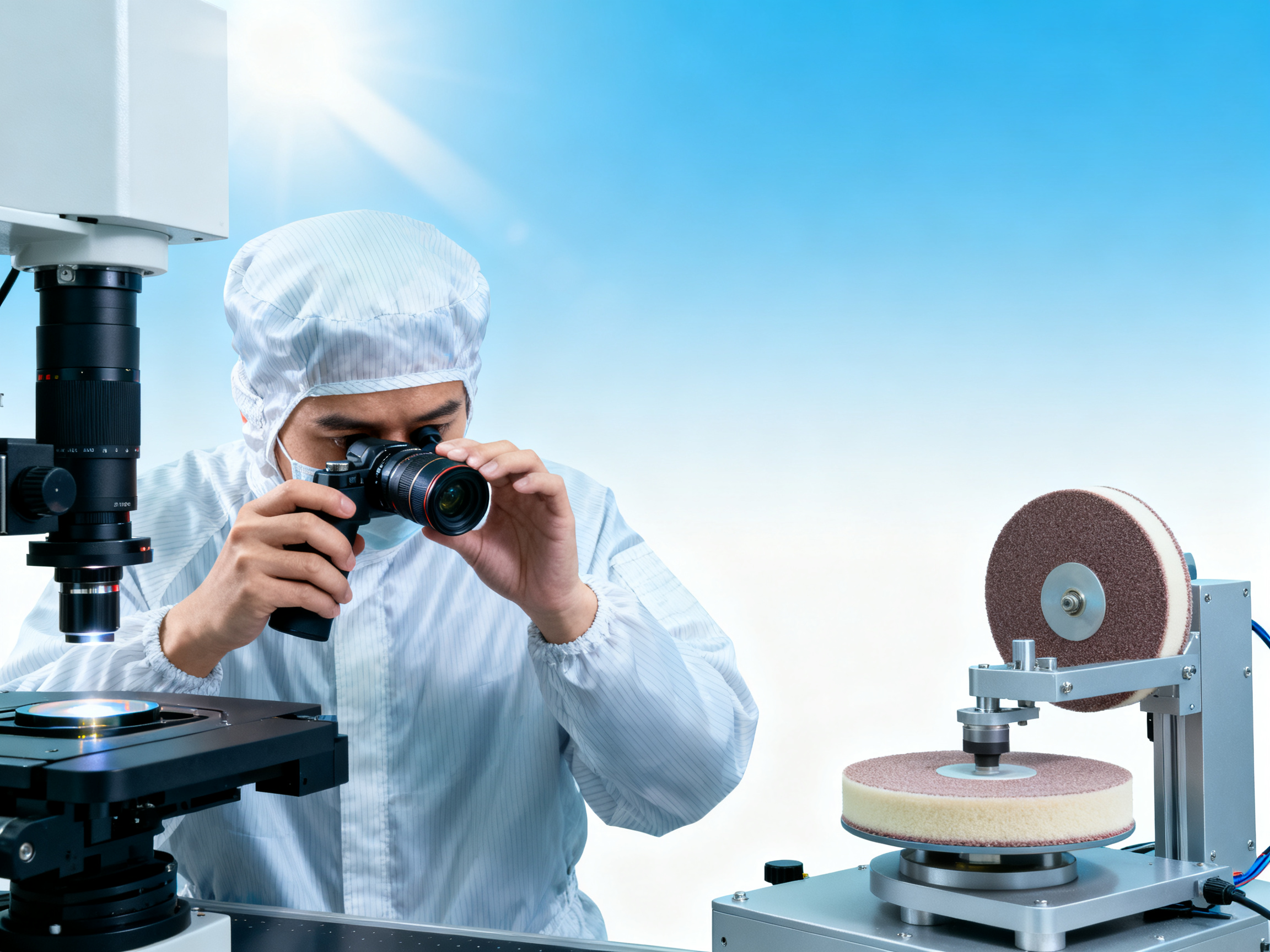 Is cerium oxide polishing effective for camera lenses in inspection equipment?