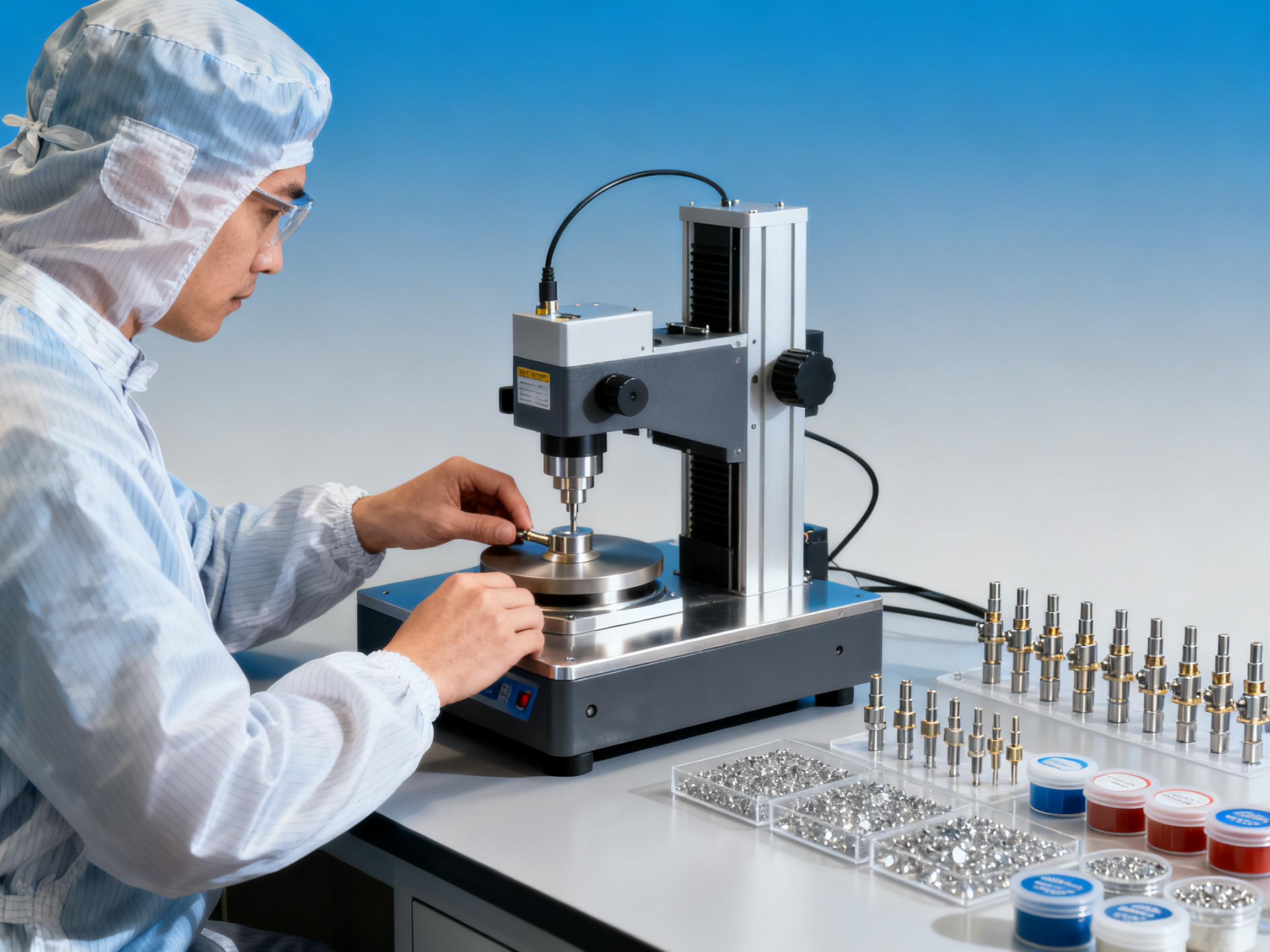 Diamond polishing paste application guide for precision connectors