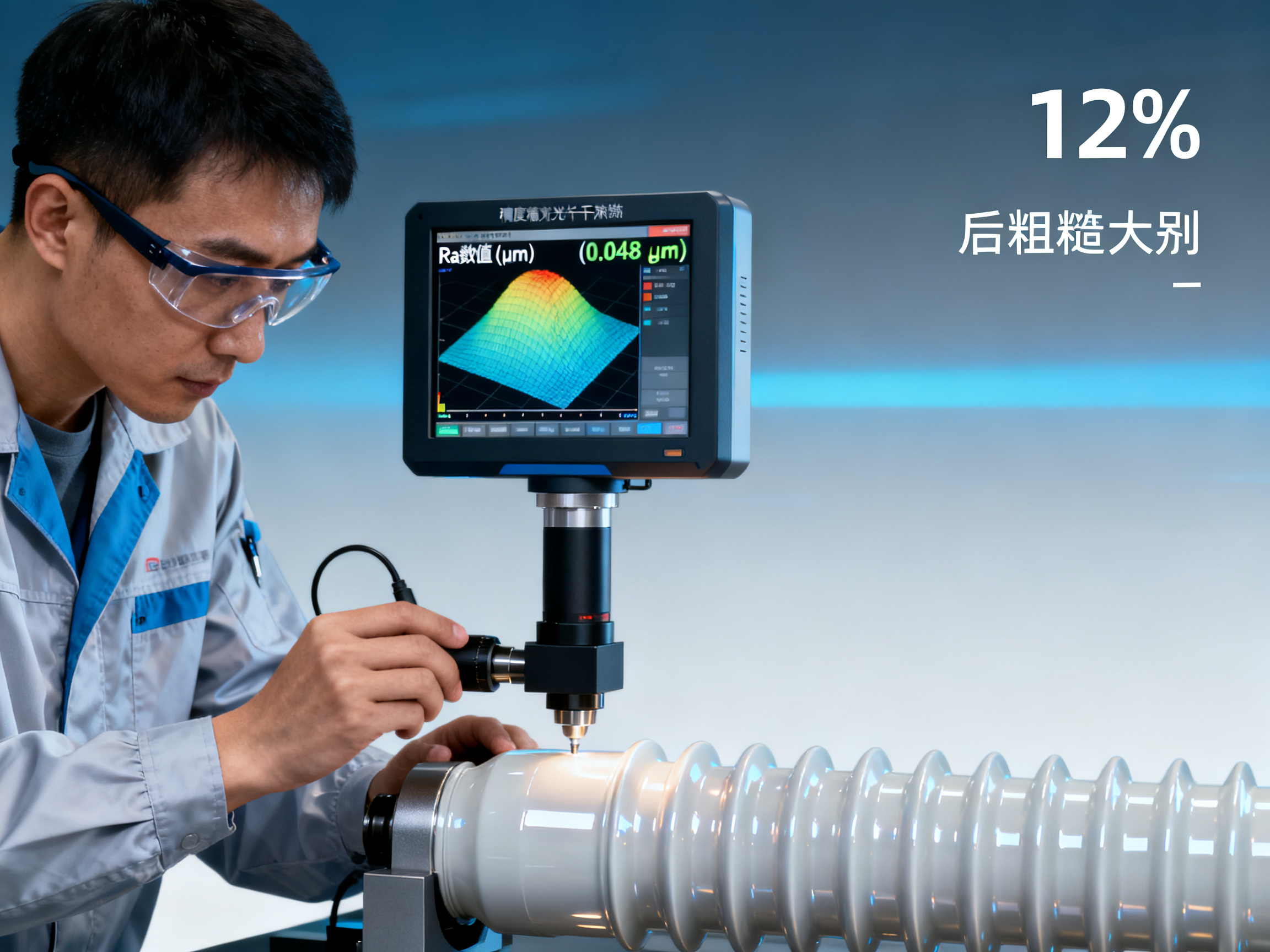 How to measure the effectiveness of lapping film on surface roughness Ra values for insulator ceramics?