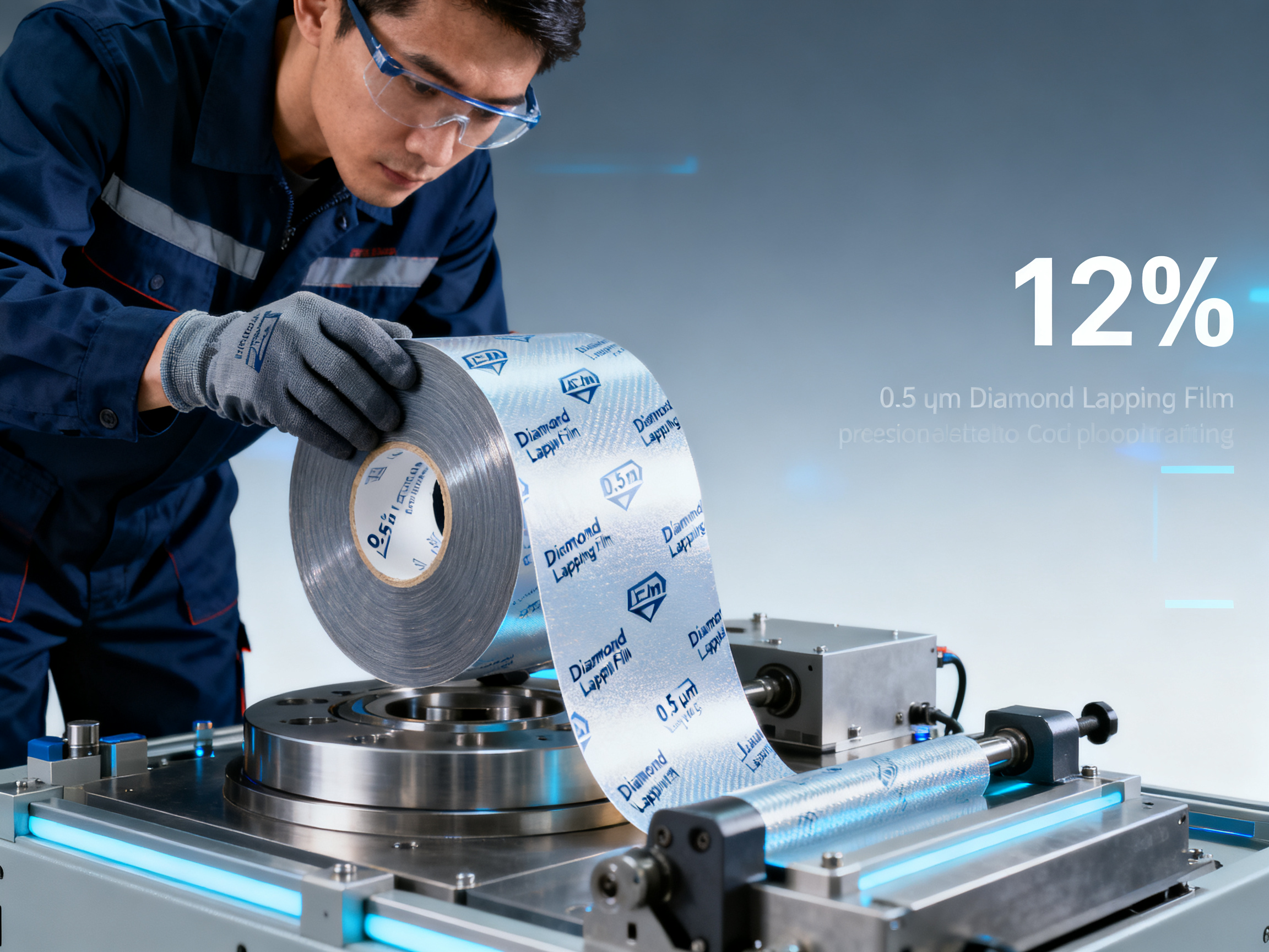 What's the cost of lapping film per square meter for automated stator core polishing in 2026?