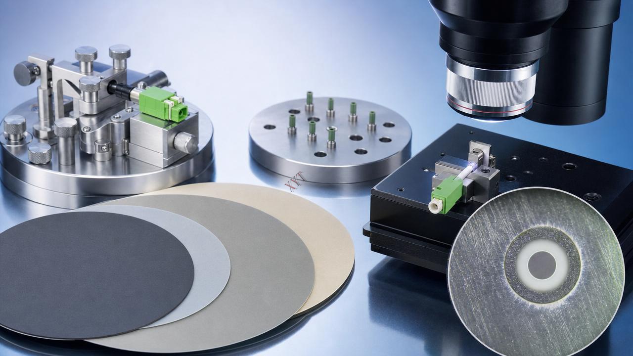 When polishing APC ferrules, what film specs matter first?