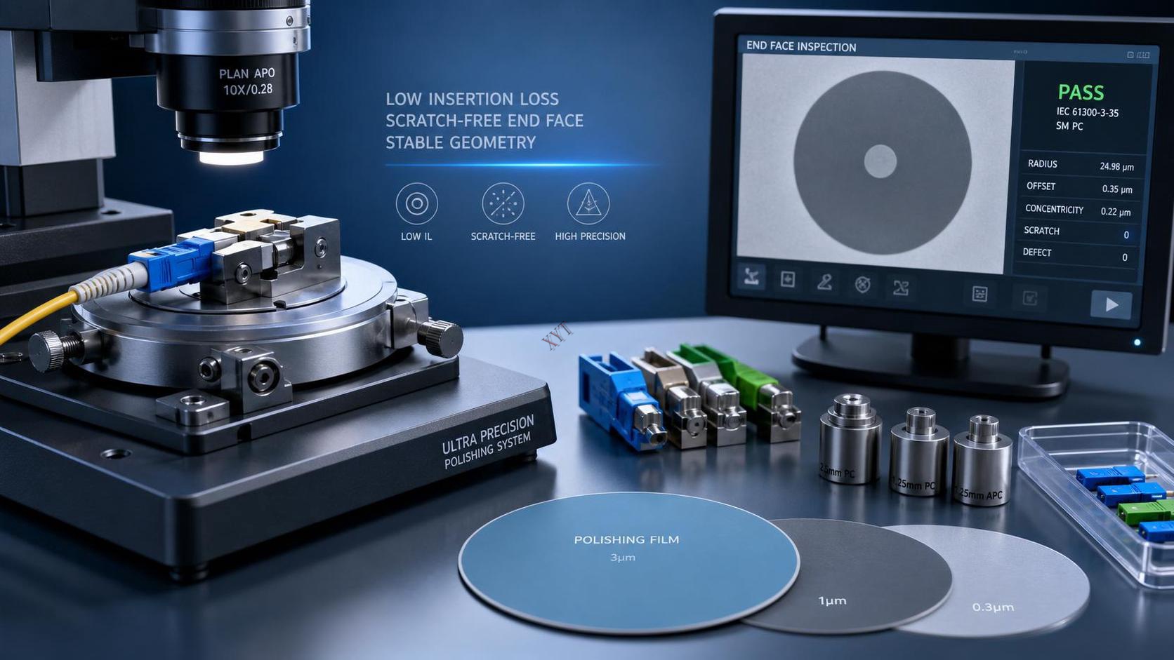 Fiber Optic Connector Polishing Solutions for Low Loss