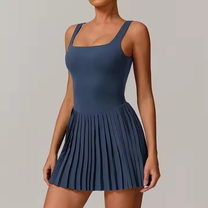 Women's tracksuit nude anti running Falda Deportiva fitness pleated pockets and shorts padel dress tennis skirt