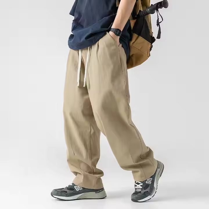 OEM & ODM Japanese Style Men's Casual Pants Retro Double Pleated Design Four Seasons Long