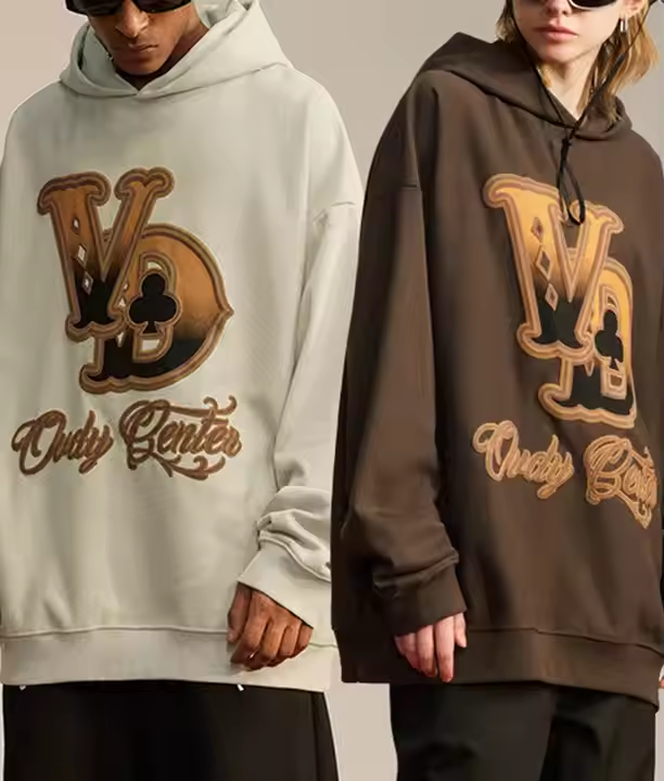 custom men's high quality 100% cotton casual street sweatshirt unisex custom bubble print fashion hoodie