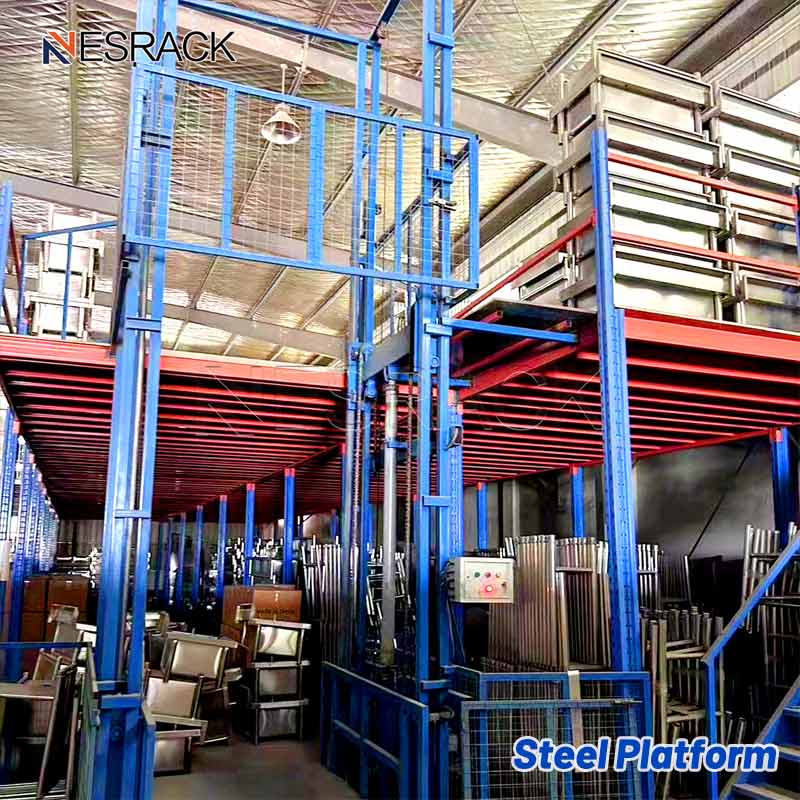 Mezzanine e plataforma de aço