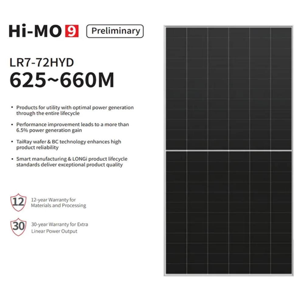 Longi Solar Hi-Mo 9 LR7-72HYD  625-660M