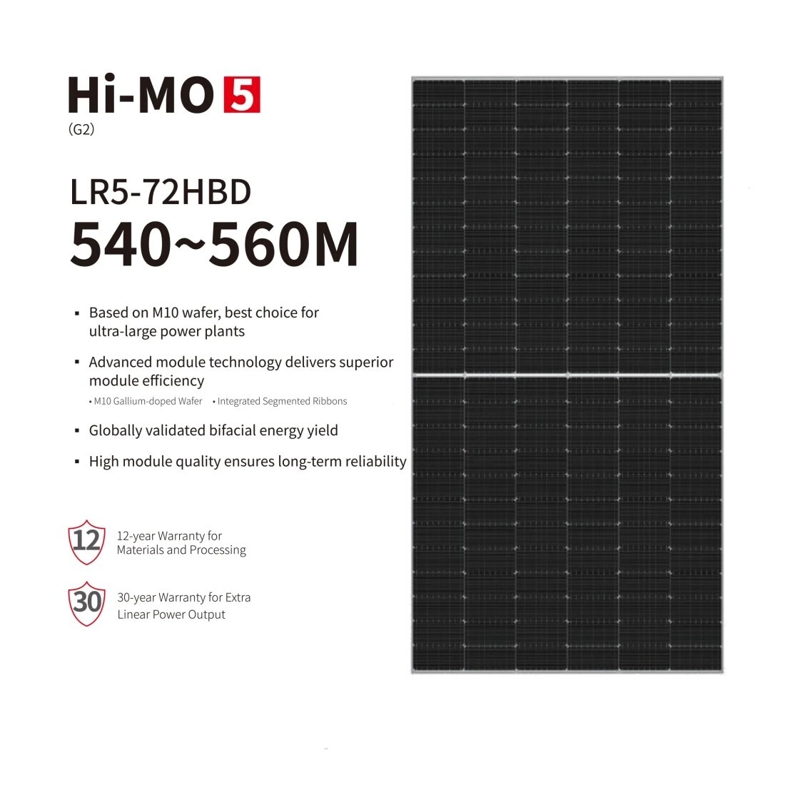 Longi Solar Hi-MO 5   LR5-72HBD  540-560M 